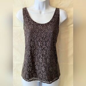Ann Taylor LOFT Gray Lace Tank Top / Size XS